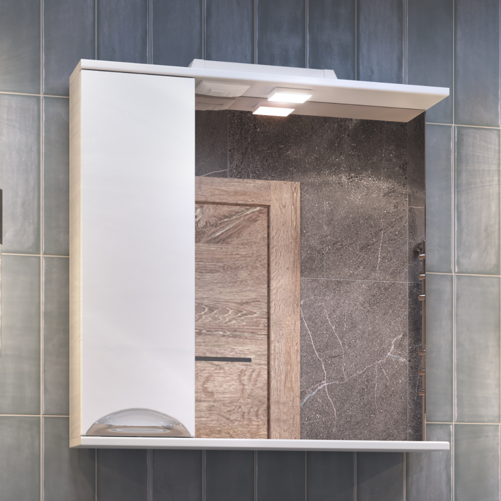 Зеркало со шкафом VIGO Callao 70 подвесное белый (z.CAL.70.L.El)