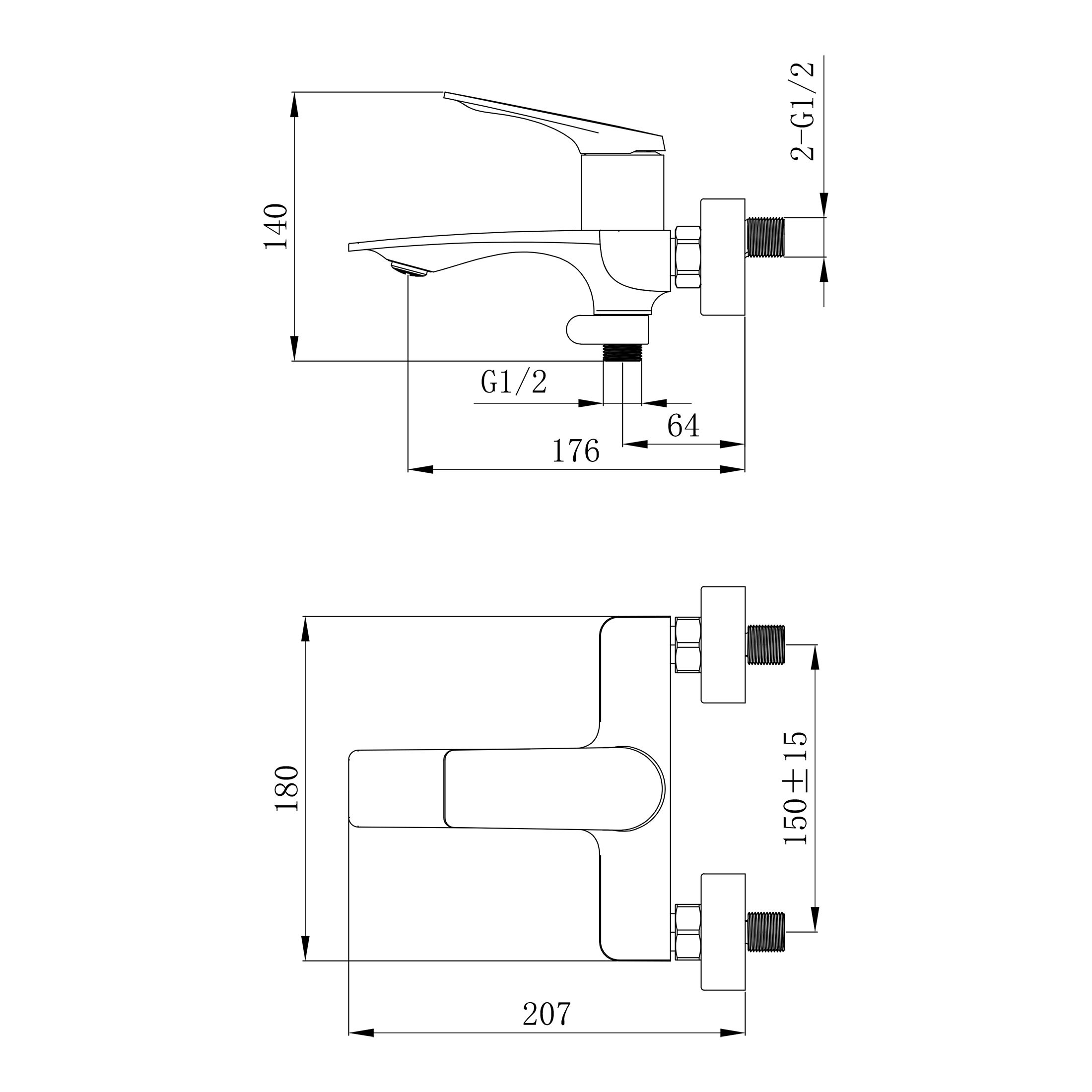 Смеситель для ванны TOKITO MITSUISHI хром (TOK-MIT-1014)