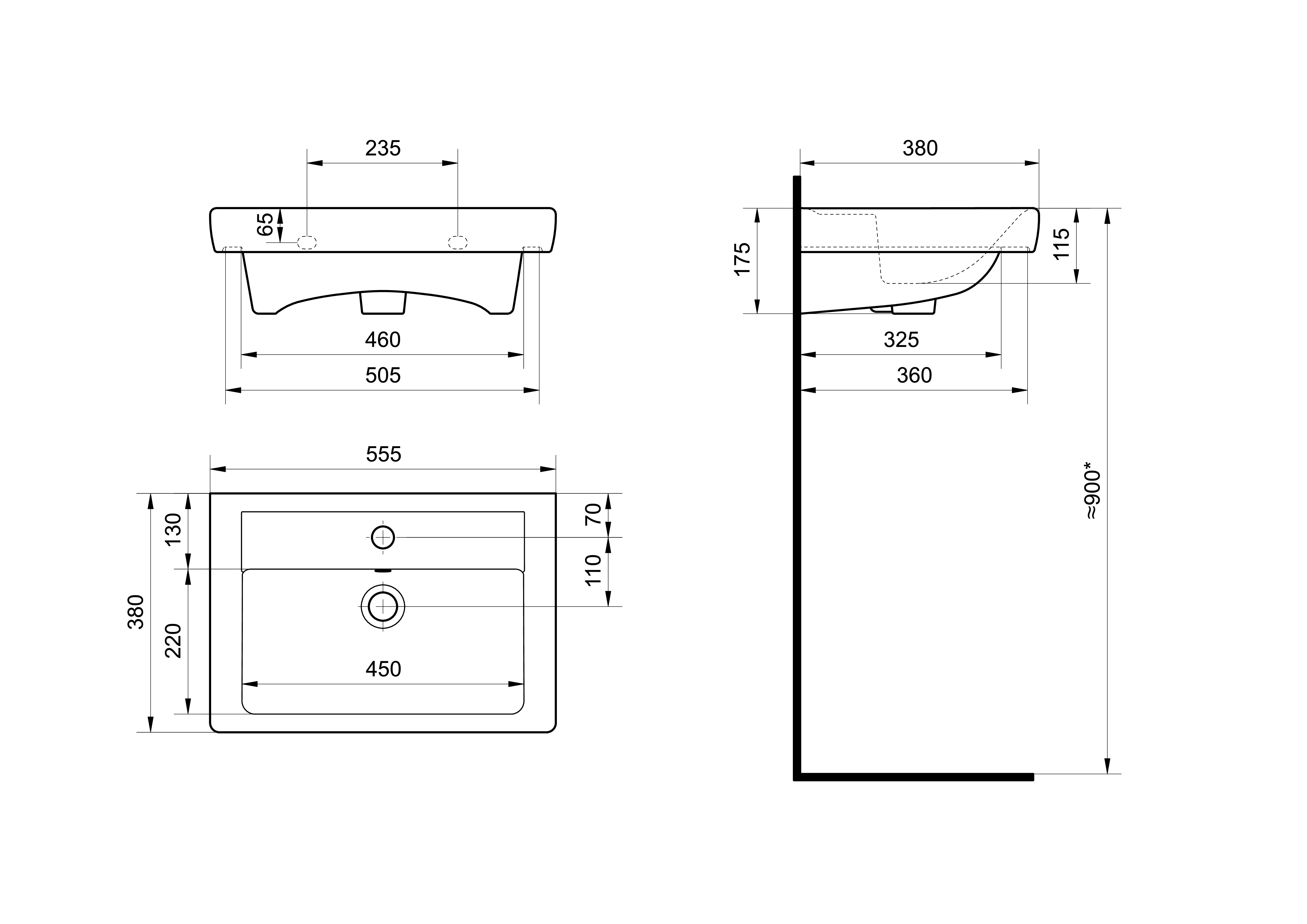 Раковина SANTEK Тигода 55 мебельная белый (WH302127)