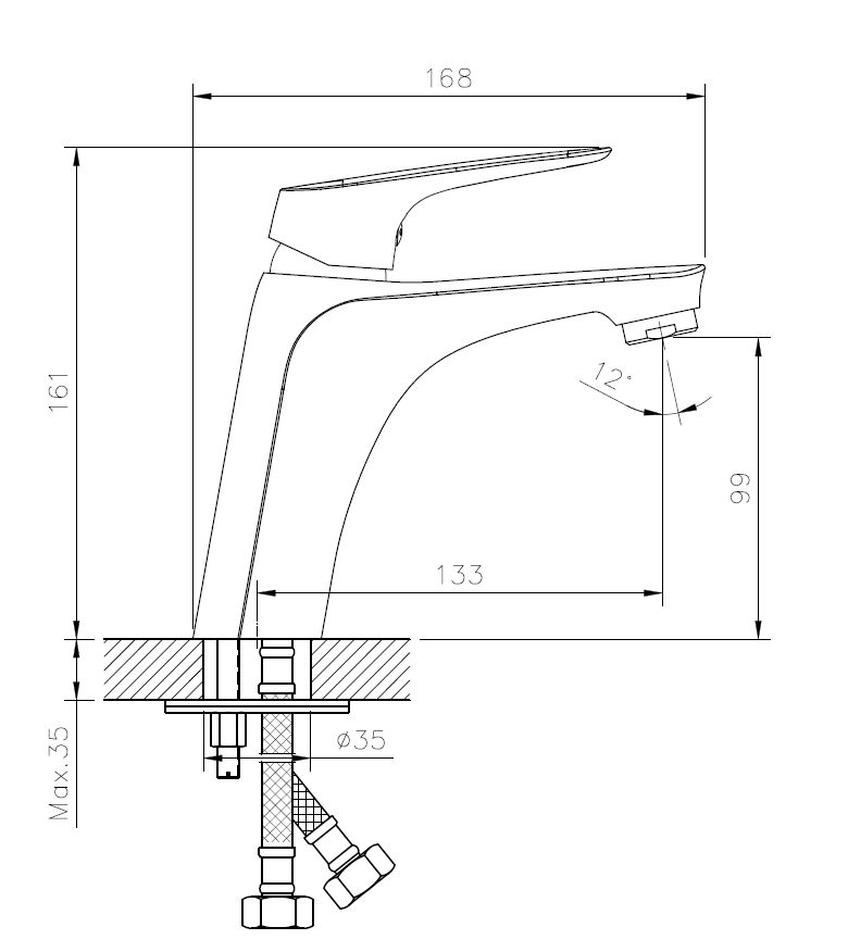 Смеситель для раковины TOKITO TAKASE хром (TOK-TAK-1011)
