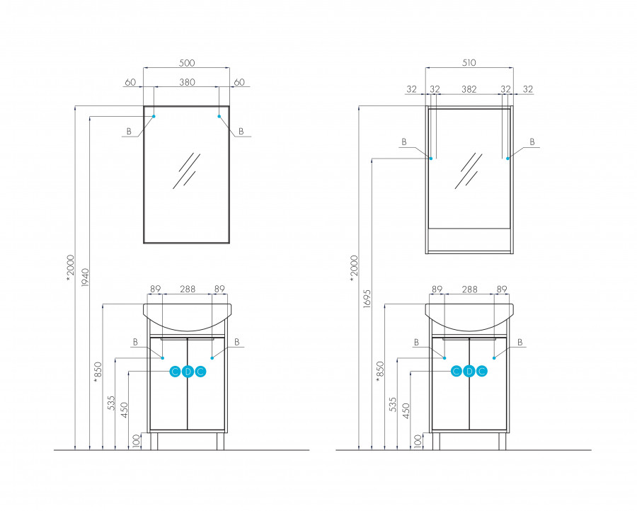 Зеркало РИКО 50