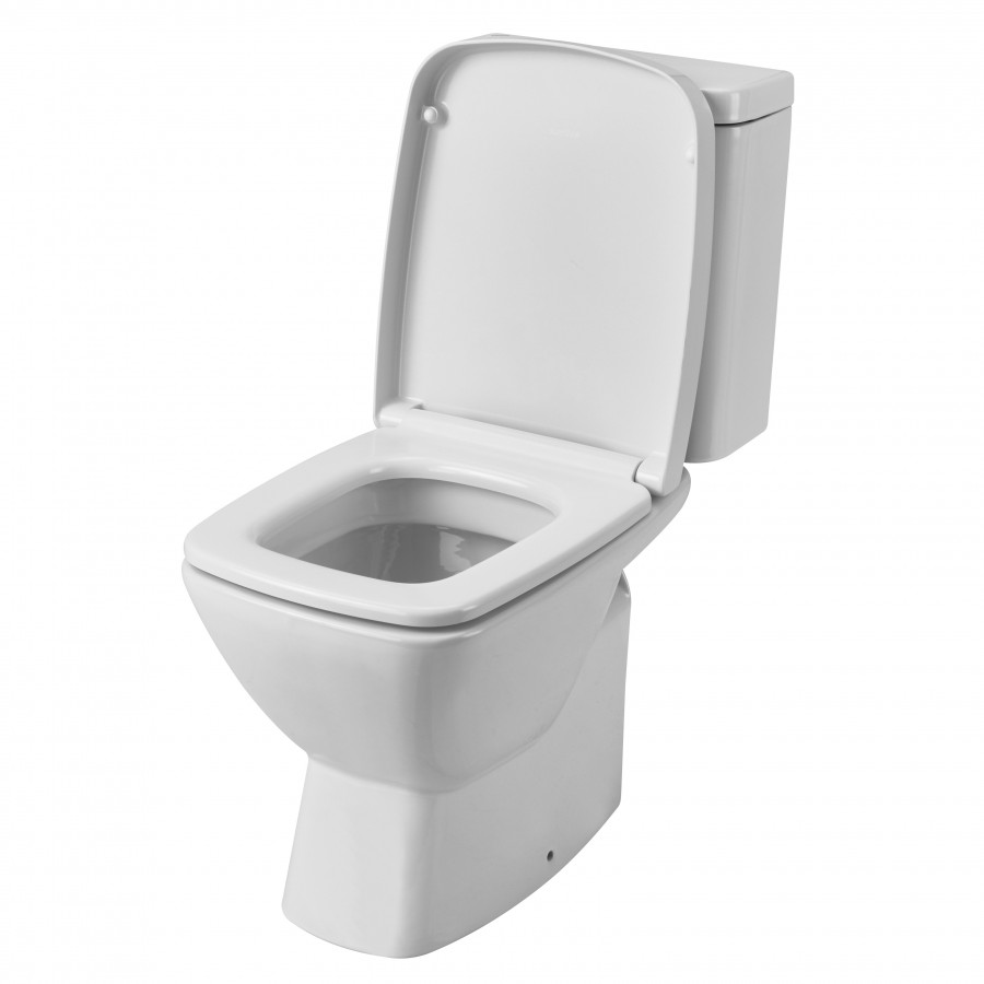 НЕО Унитаз-компакт, горизон. выпуск, 2-х реж. арматура, сиденье дюропласт Soft-close, Clip-up. САНТЕ