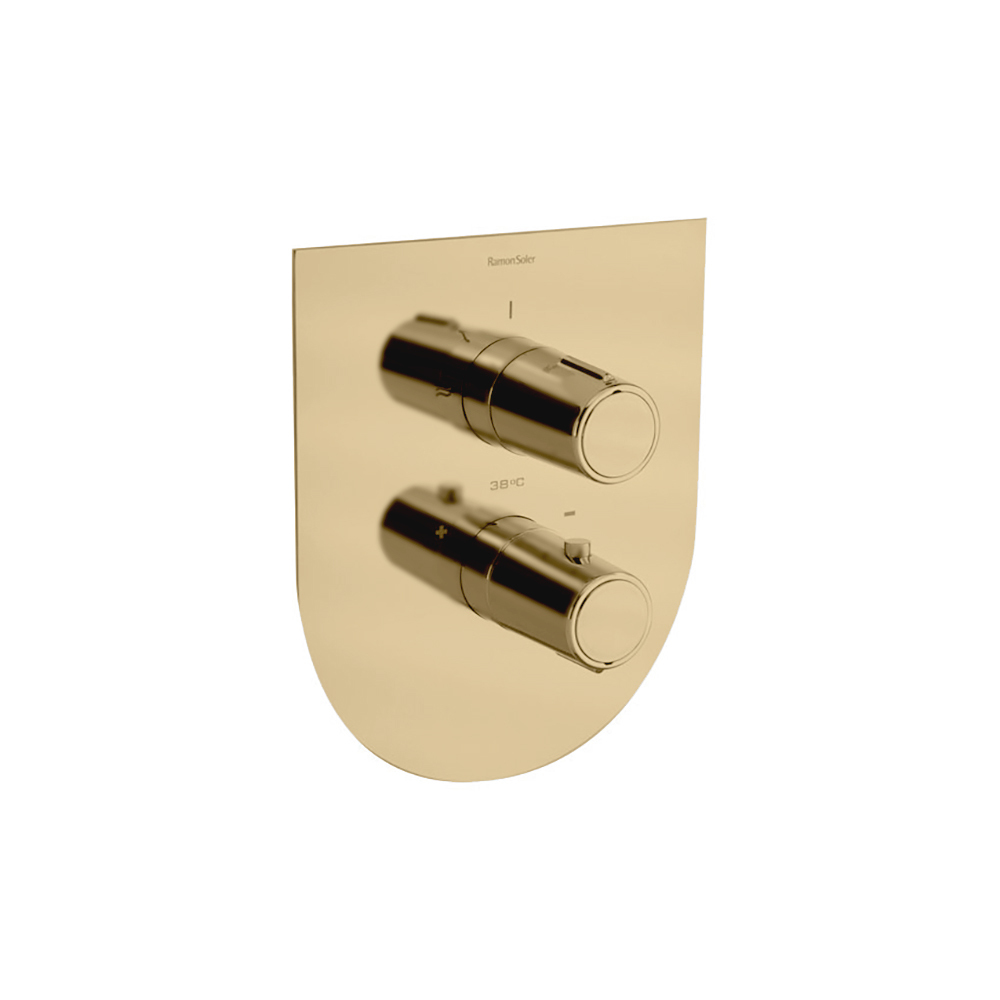 Встраиваемый термостатический смеситель для душа TZAR 342411SOC золото брашированное на 1 выход