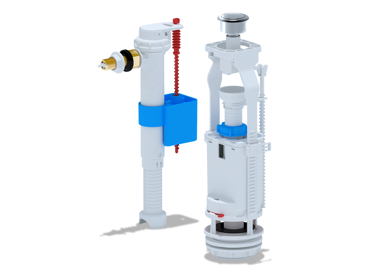 Набор с бок.подв 3/8 латунь    кнопка хром, ANI PLAST