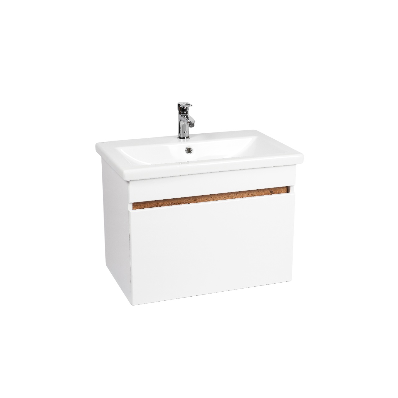 Тумба под раковину VIANT МАЛЬТА 50 подвесная белый/дуб вотан (VMAL50CO-T1YP)