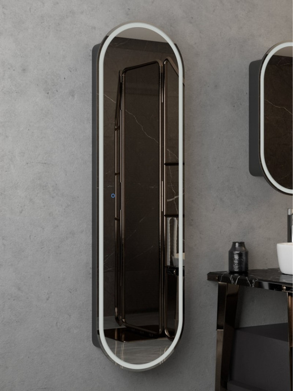 Зеркало-пенал Elmage black LED 450х1600