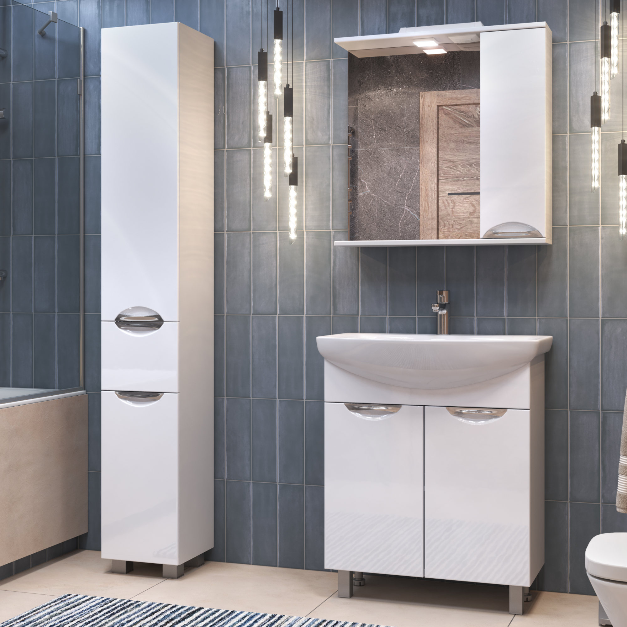 Зеркало со шкафом VIGO Callao 70 подвесное белый (z.CAL.70.R.El)