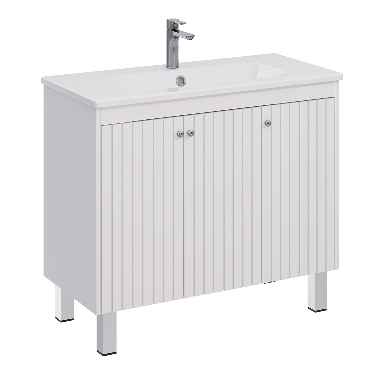 Тумба Lemark ROMANCE 100 см под 1 раковину, подвесная/напольная, 3-х дверная, цвет корпуса, фасада: 