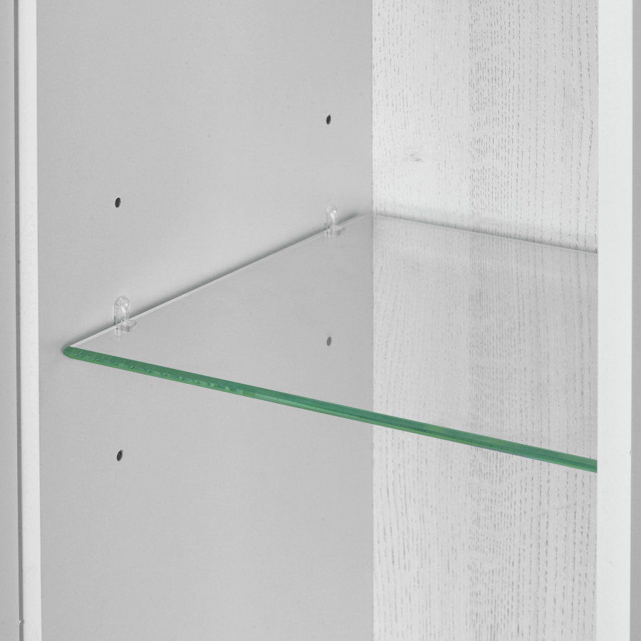 Шкаф САКУРА 35, подвесной, левый, ольха наварра, белый глянец