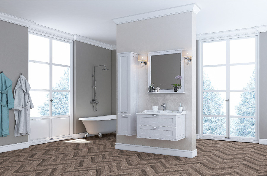 Зеркало ЛЕОН 80, дуб белый