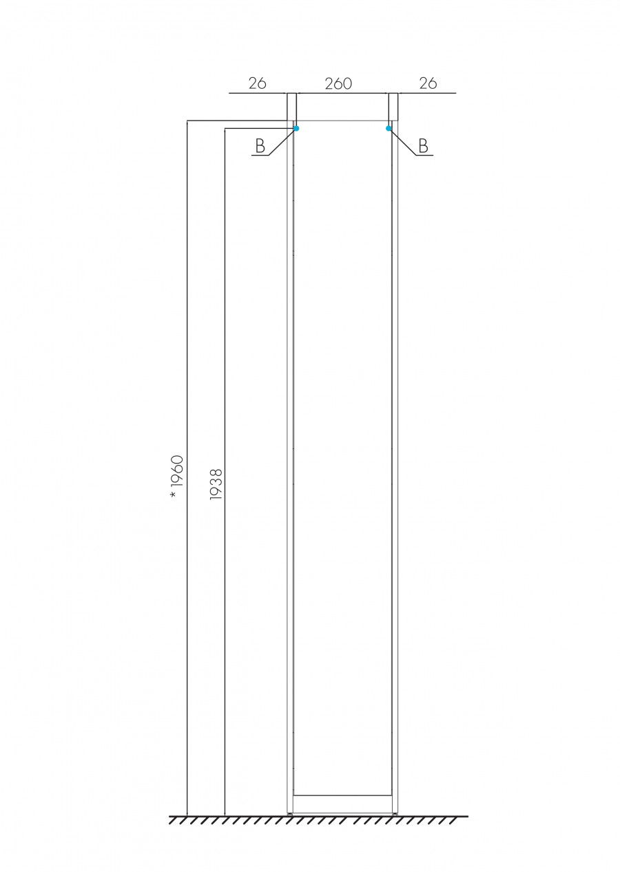 Шкаф-колонна ЛОНДРИ 30, подвесная, белая, узкая