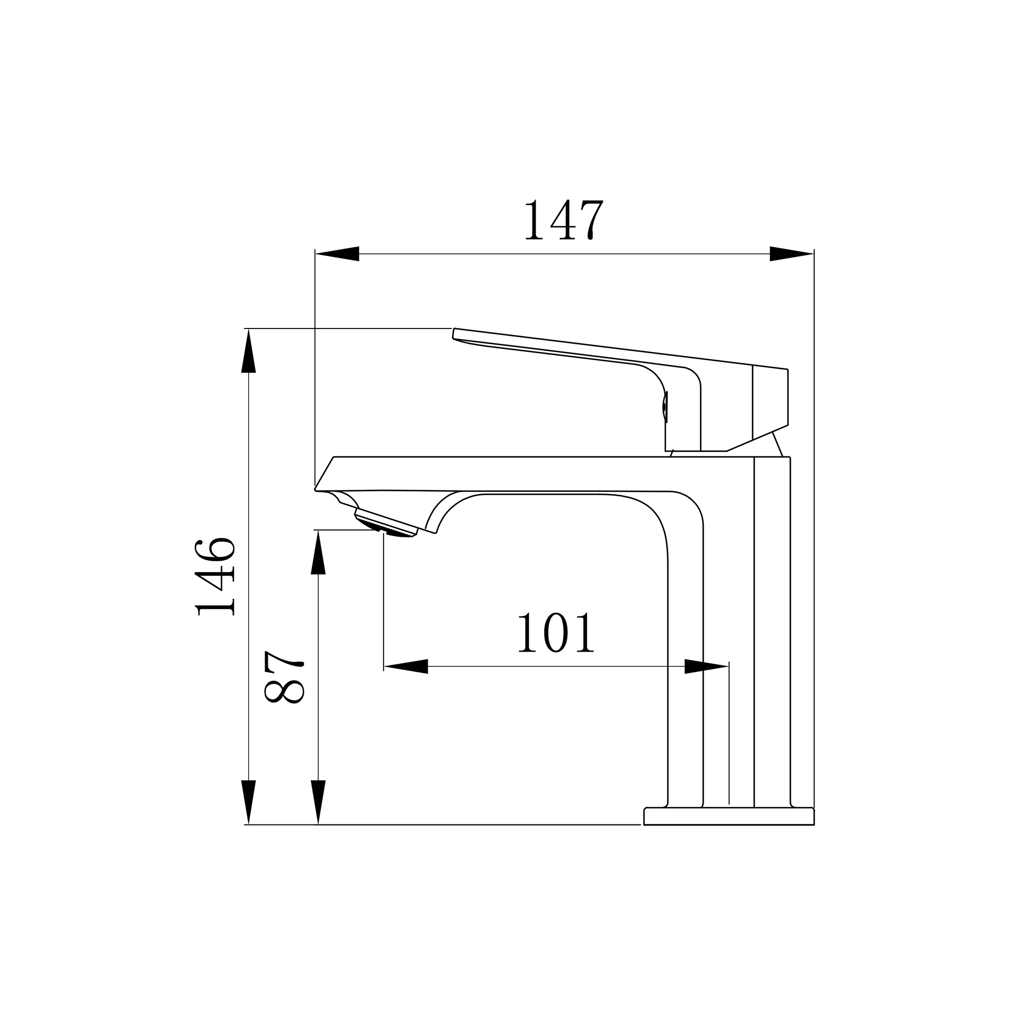 Смеситель для раковины TOKITO AMA черный (TOK-AMA-1011BL)