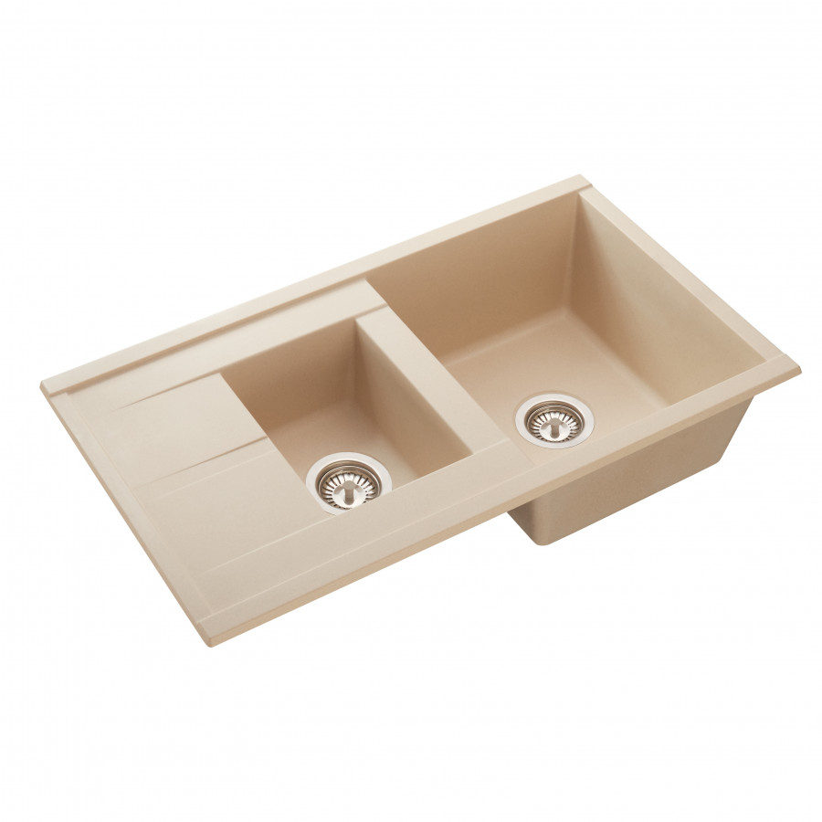 Мойка для кухни  Делия 87 870x510x218 мм, прямоуг. с крылом и доп. чашей, шампань