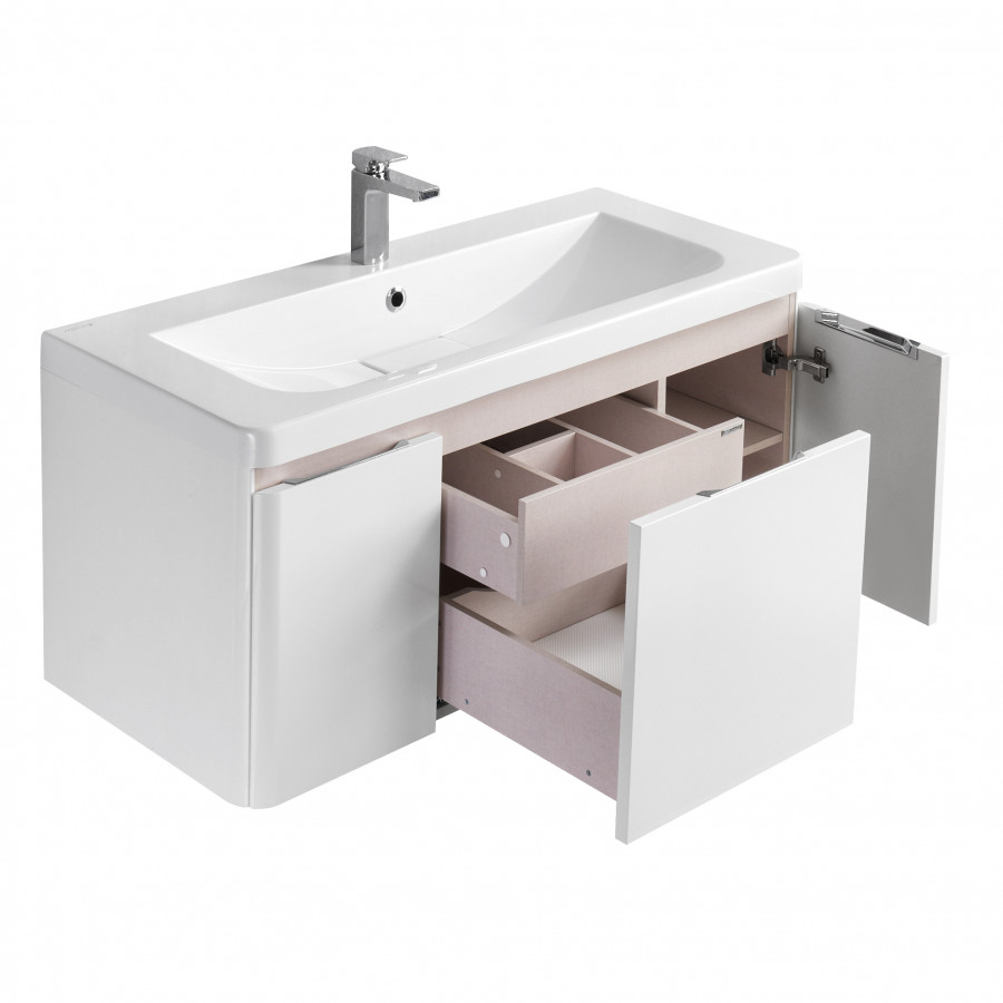 Тумба ШЕРИЛЛ 105, подвесная, белая (под раковину ШЕРИЛЛ 105)