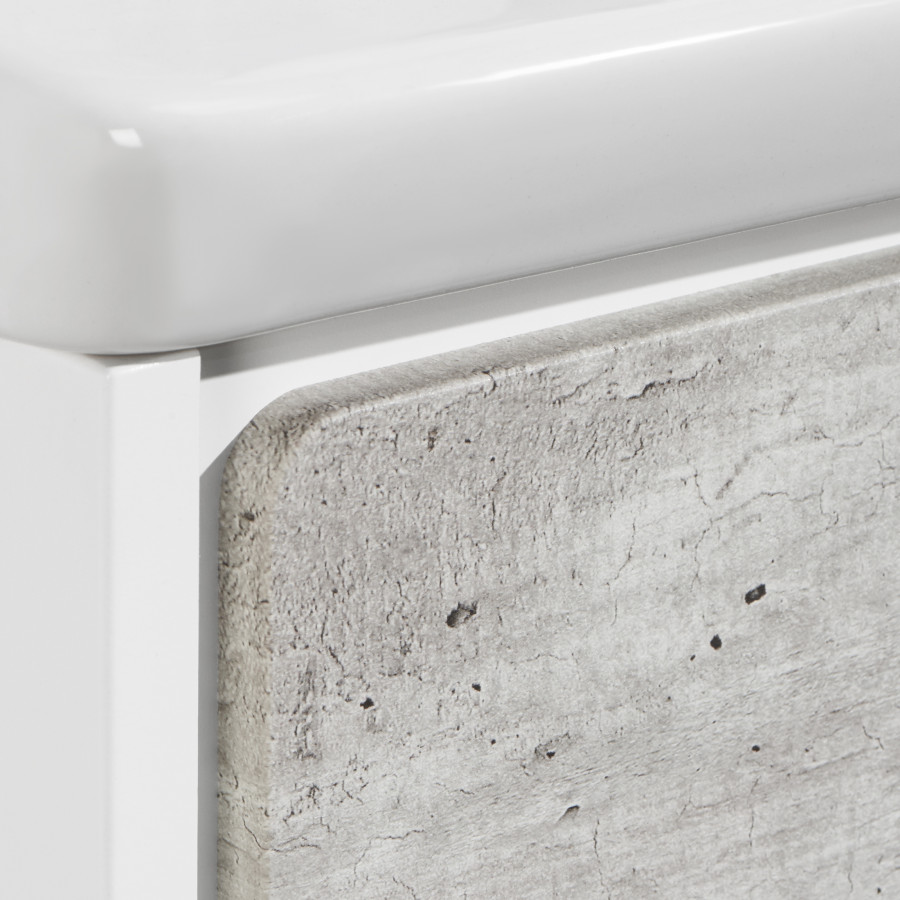 RONDA Тумба под раковину GAP 70, бетон/белый глянец, ROCA