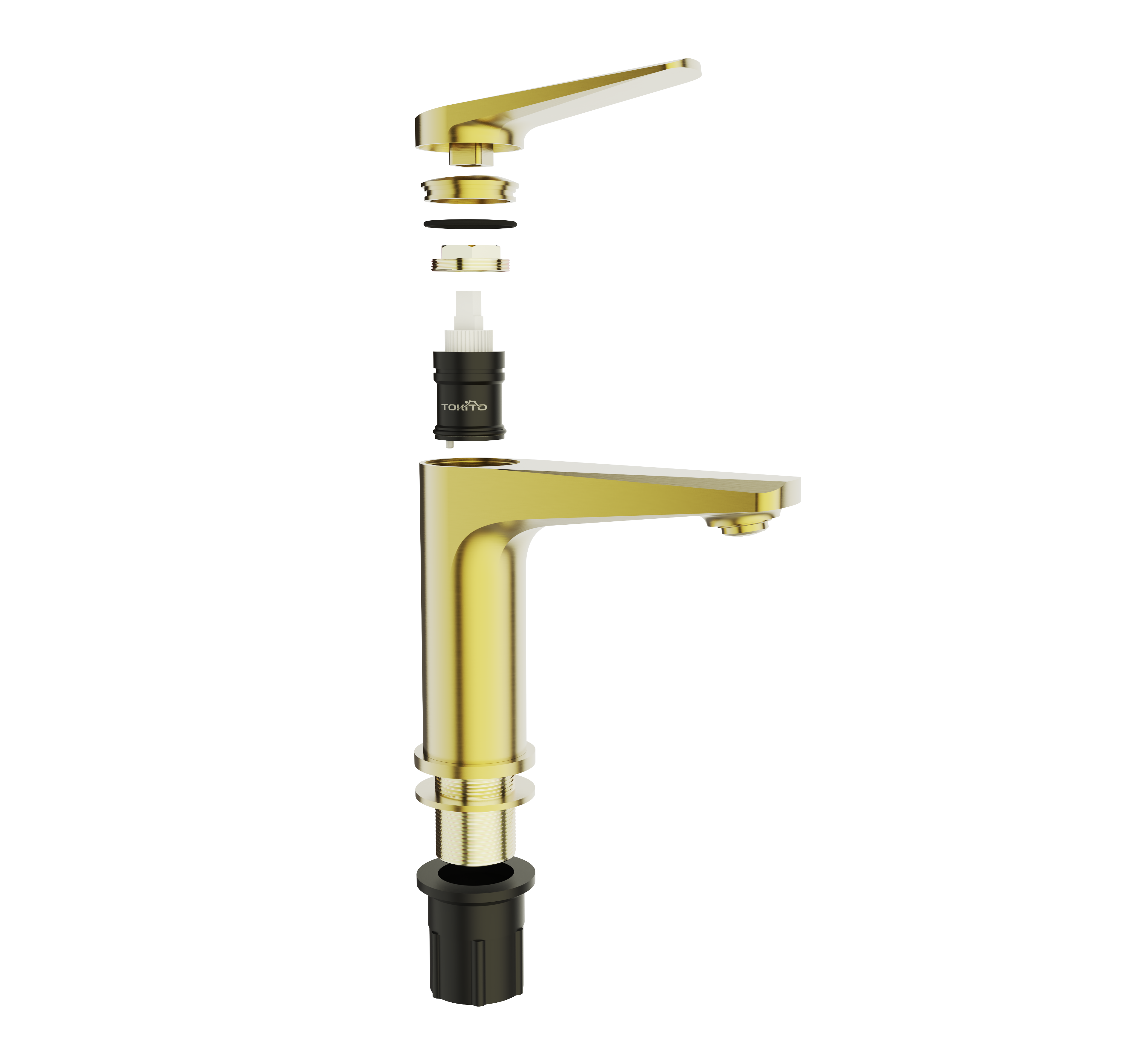 Смеситель для раковины TOKITO KIN брашированное золото (TOK-KIN-1011)