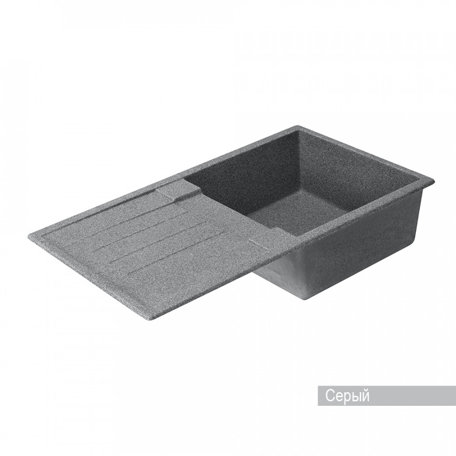 Мойка для кухни  Верона 855x500x210 мм, прямоуг. с крылом, серый