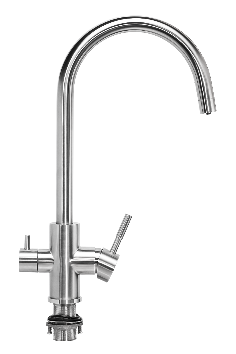 Смеситель для кухни ПРОФСАН ПСМ-300-11 STEEL нержавеющая сталь AISI-304с подключением фильтра тип См