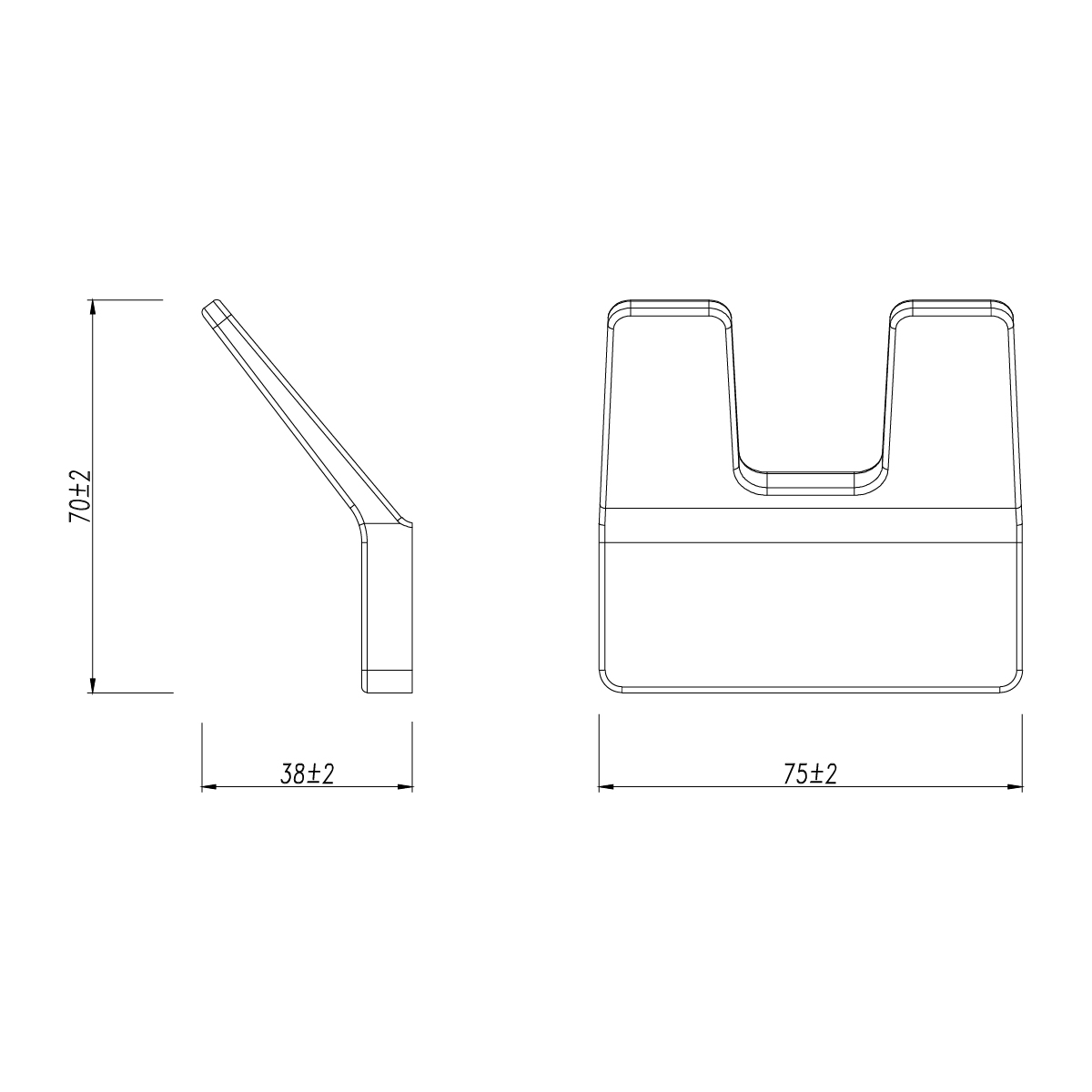Крючок двойной SMOOTH LINE для полотенец, черный