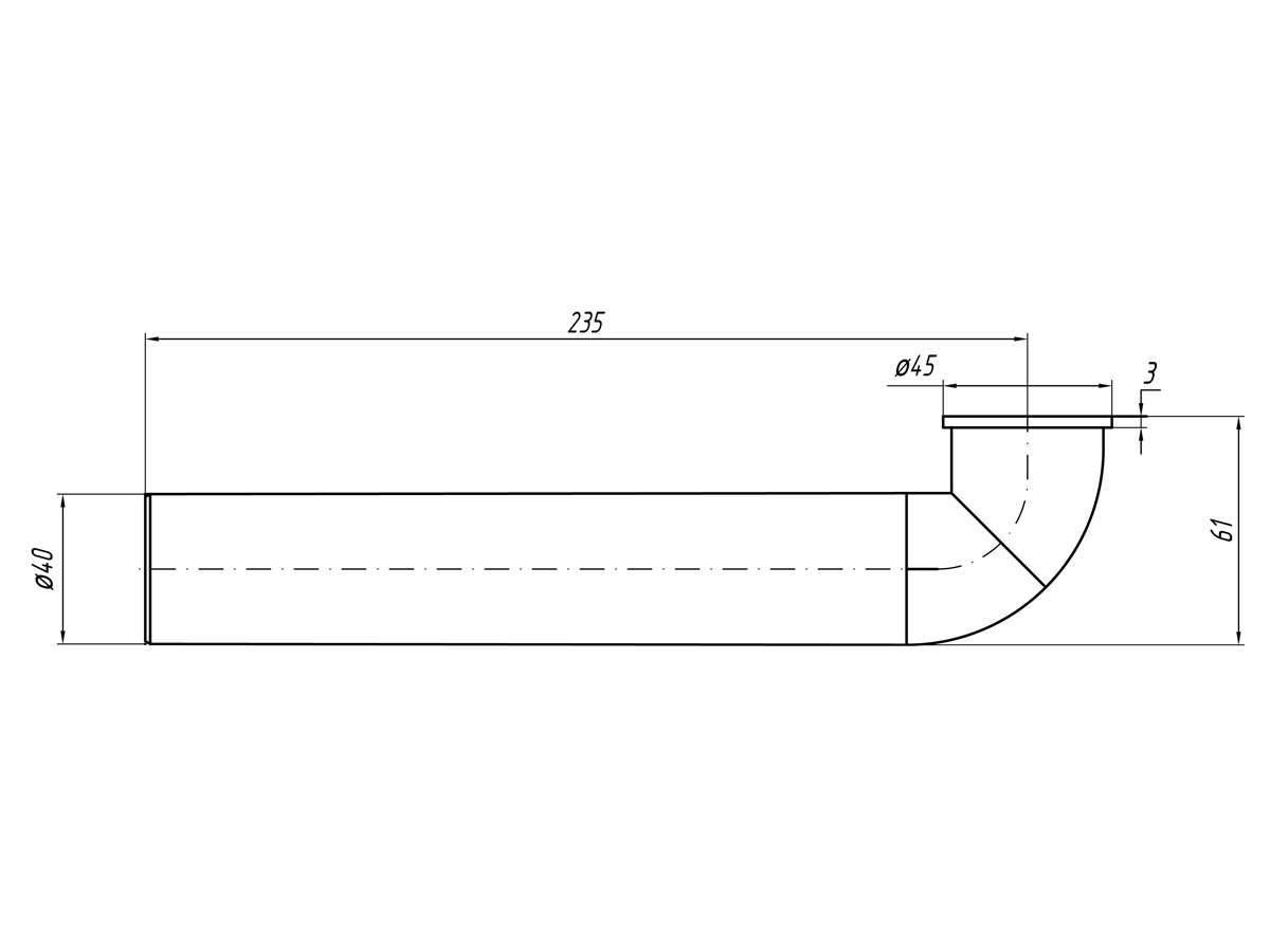 Уголок двойного сифона АНИ Пласт M700 с фланцем