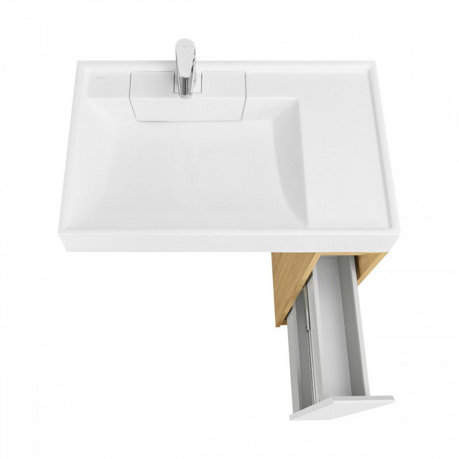 Тумба без фасада ЛОНДРИ 20 (под раковину РЕЙН 80), под с/маш., дуб сантана