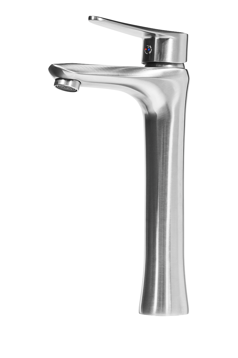 Смеситель для раковины ПРОФСАН ПСМ-300-6 STEEL нержавеющая сталь AISI-304 высокий тип См-УмОЦБА