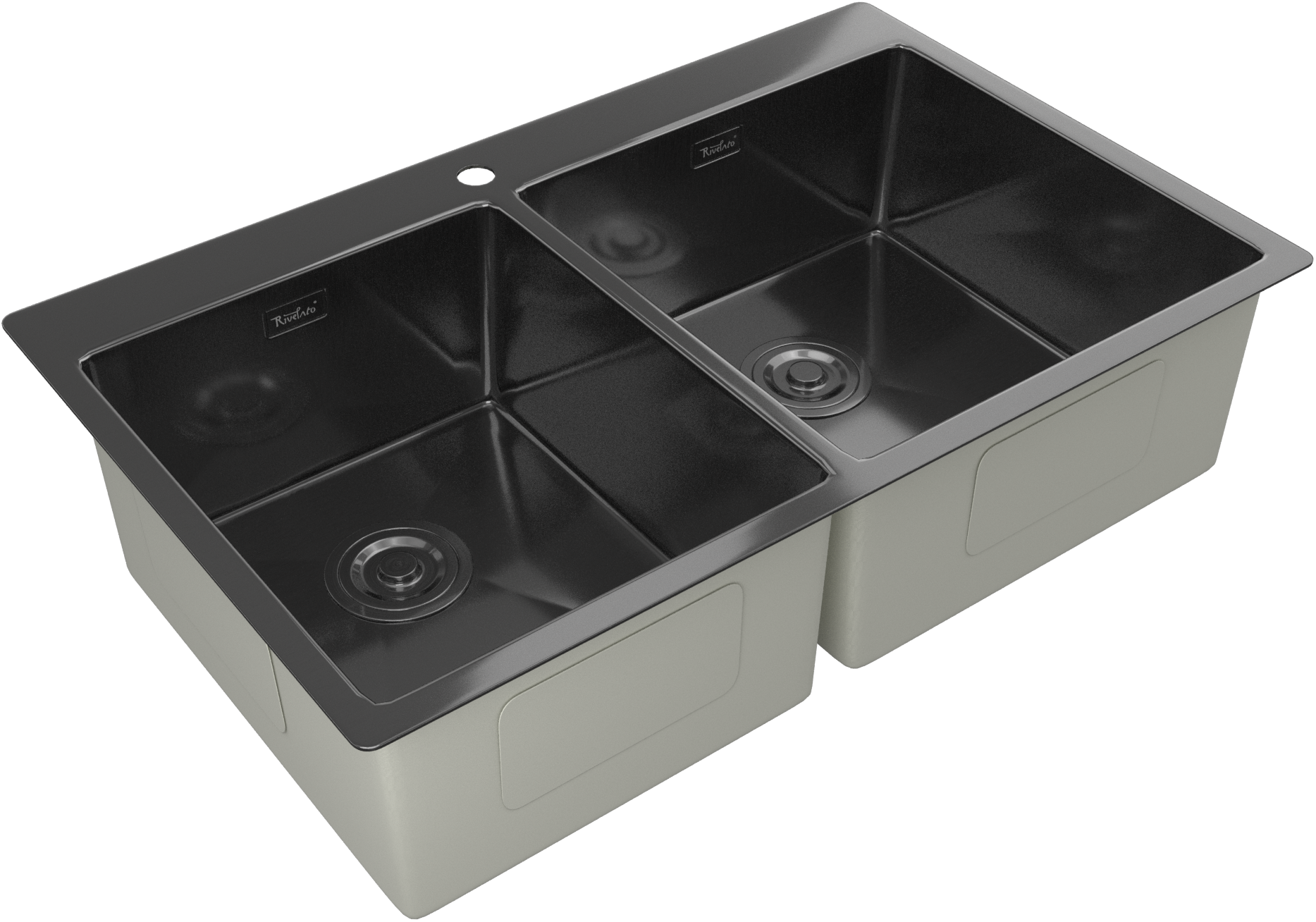 Rivelato Rinox 8050 B2 PVD black Мойка нерж.сталь 2 чаши 800*500*200 мм арт.8050 B2 PVD black