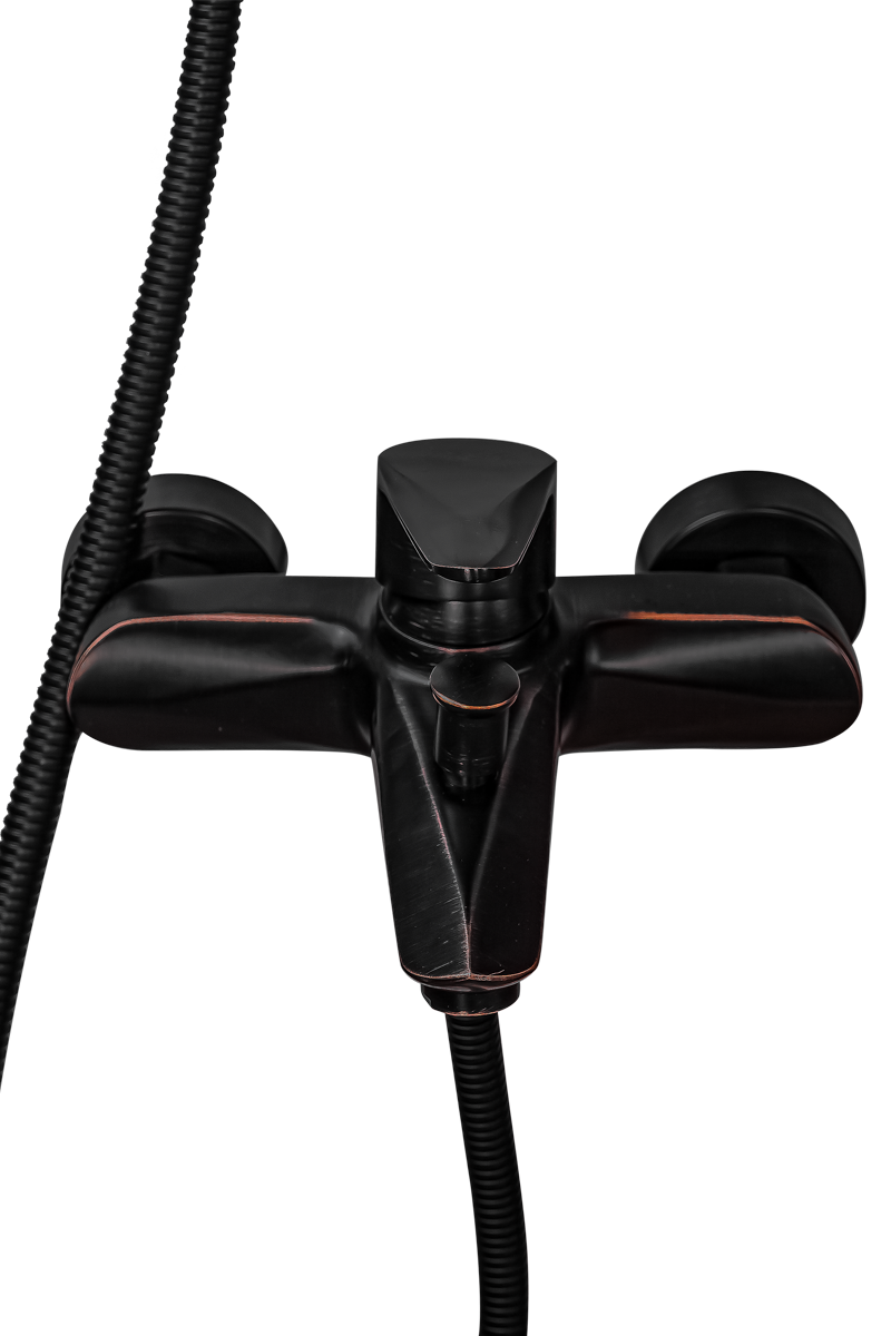 Смеситель для ванны с душем ПРОФСАН ПСМ-301-1 STEEL нержавеющая сталь AISI-304 тип См-ВОРНШлА Черный