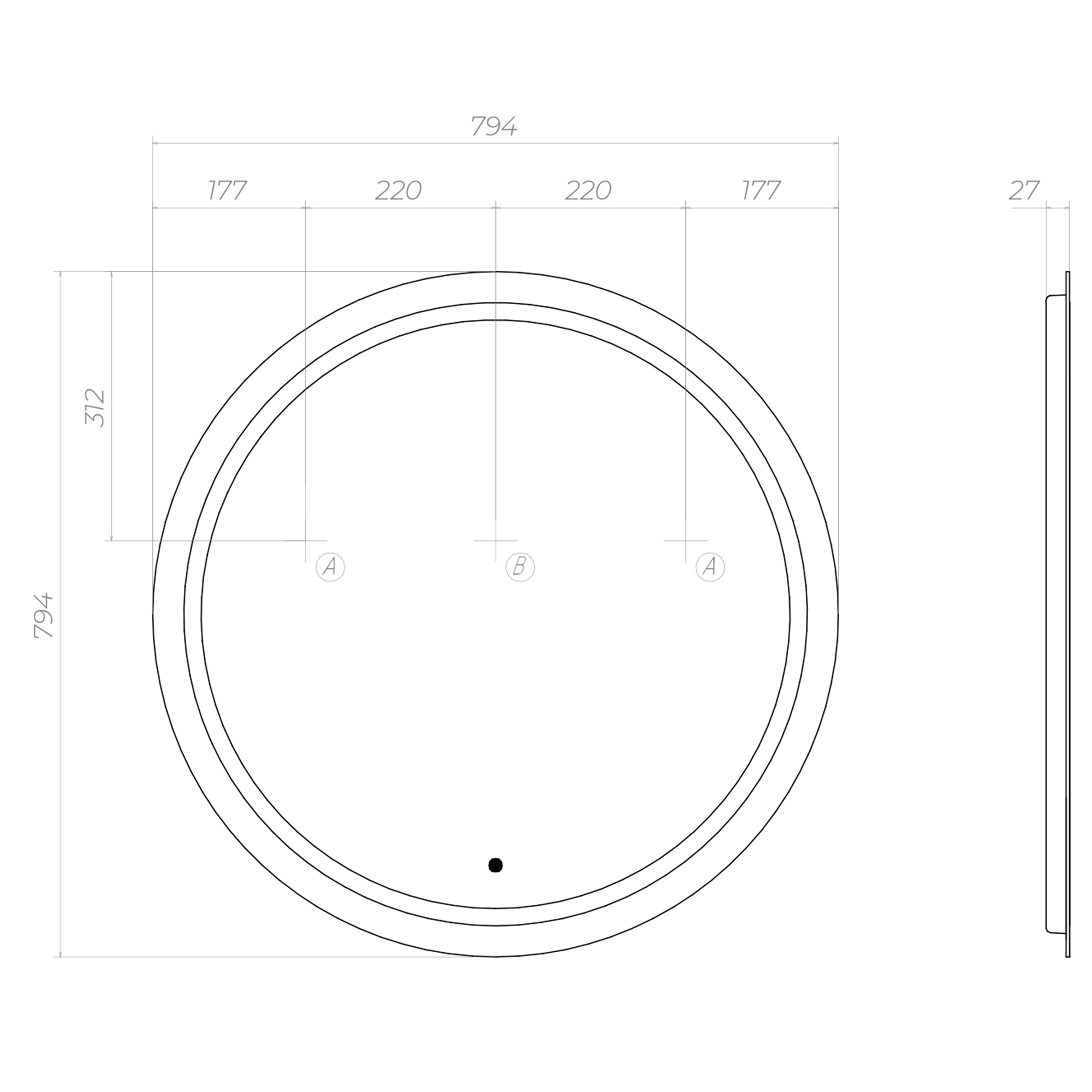 Зеркало с подсветкой VIGO Holly Classic 800