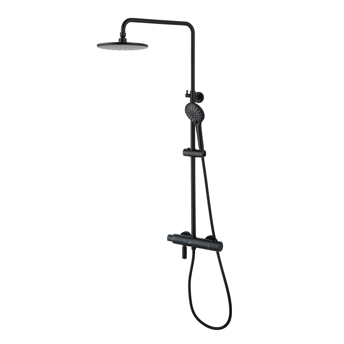 Bronx Смеситель для душа, пов.аэратор69мм 'Троп. дождь' лейка,Терм, черный, LM, LM3772BL