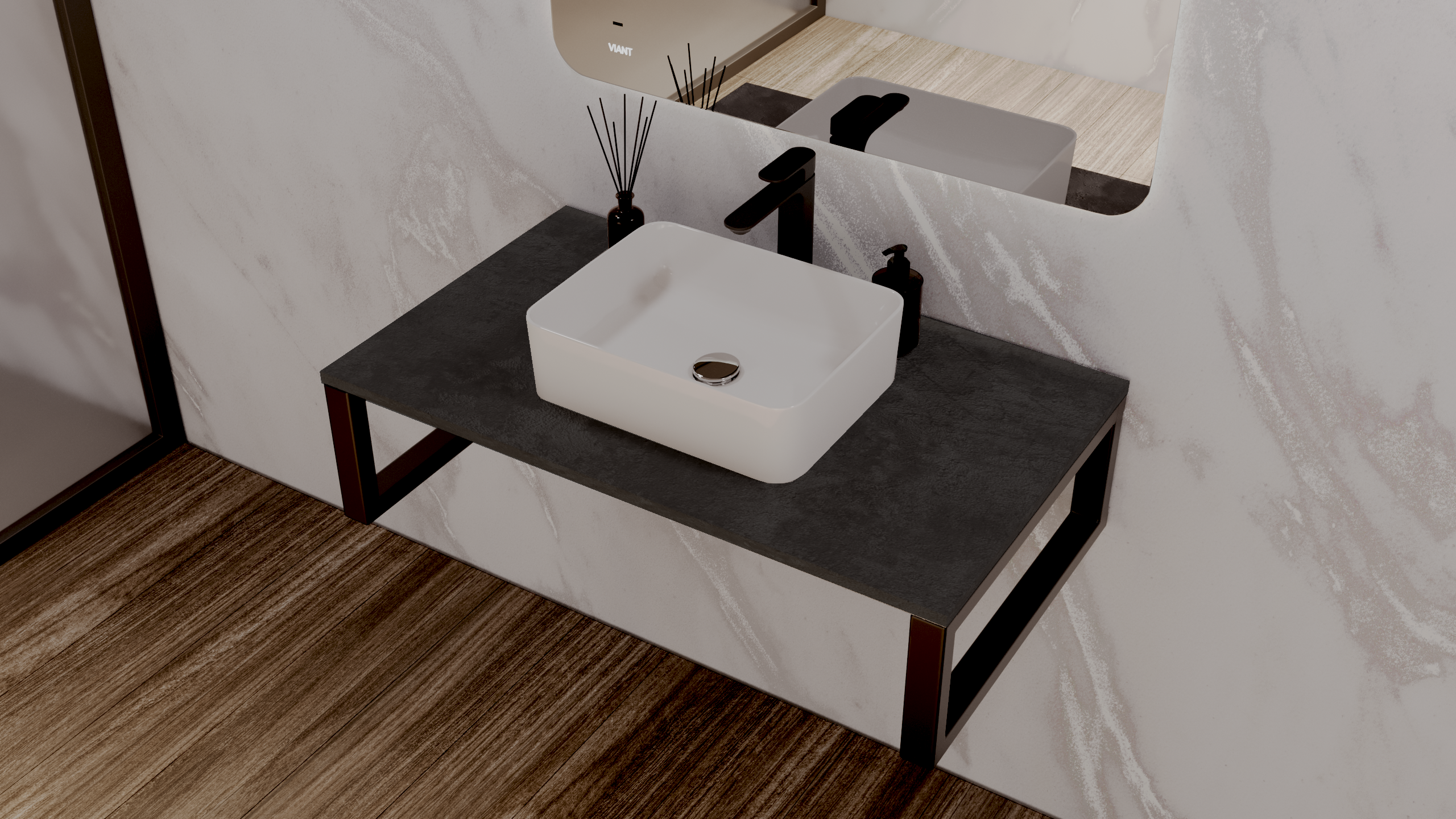 Столешница VIANT Neo бетон лофт 600х460 мм (VNEO60BETL-STMDF)