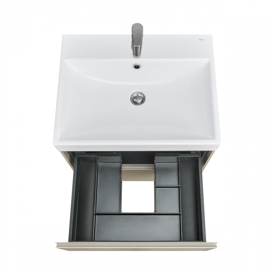 ONA Модуль для раковины 600 мм, 585x450x565 мм, с 2 ящ., бежево-серый матовый, ROCA