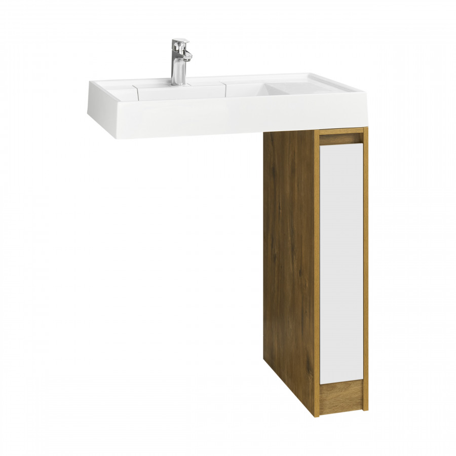 Тумба без фасада ЛОНДРИ 20 (под раковину РЕЙН 80), под с/маш., дуб рустикальный