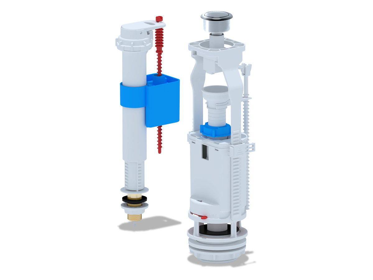Набор с ниж. под.  1/2 латунь кнопка хром, ANI PLAST