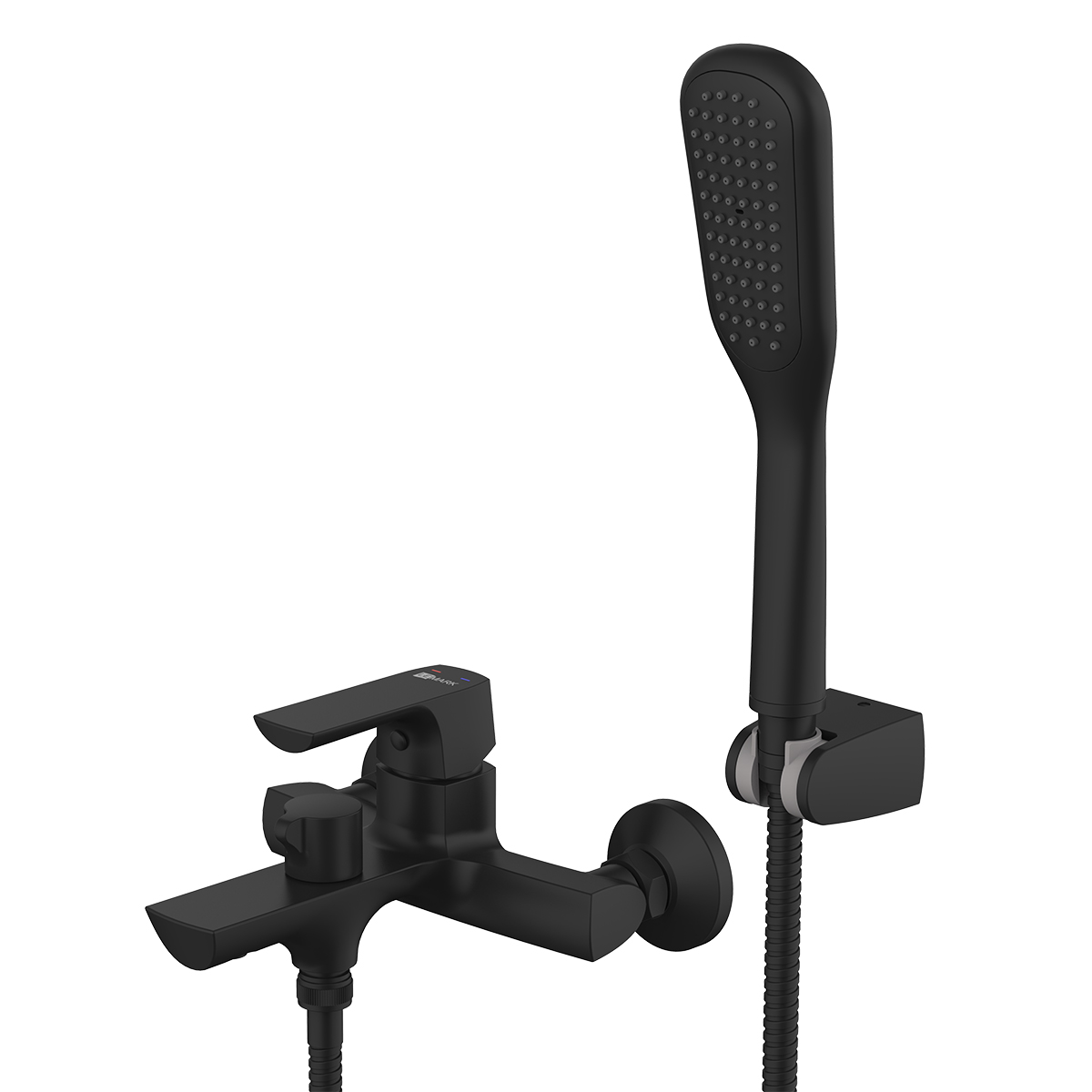 Ursus Смеситель для ванны, монолитный излив 187мм, р/ОД, черный, LM, LM7214BL