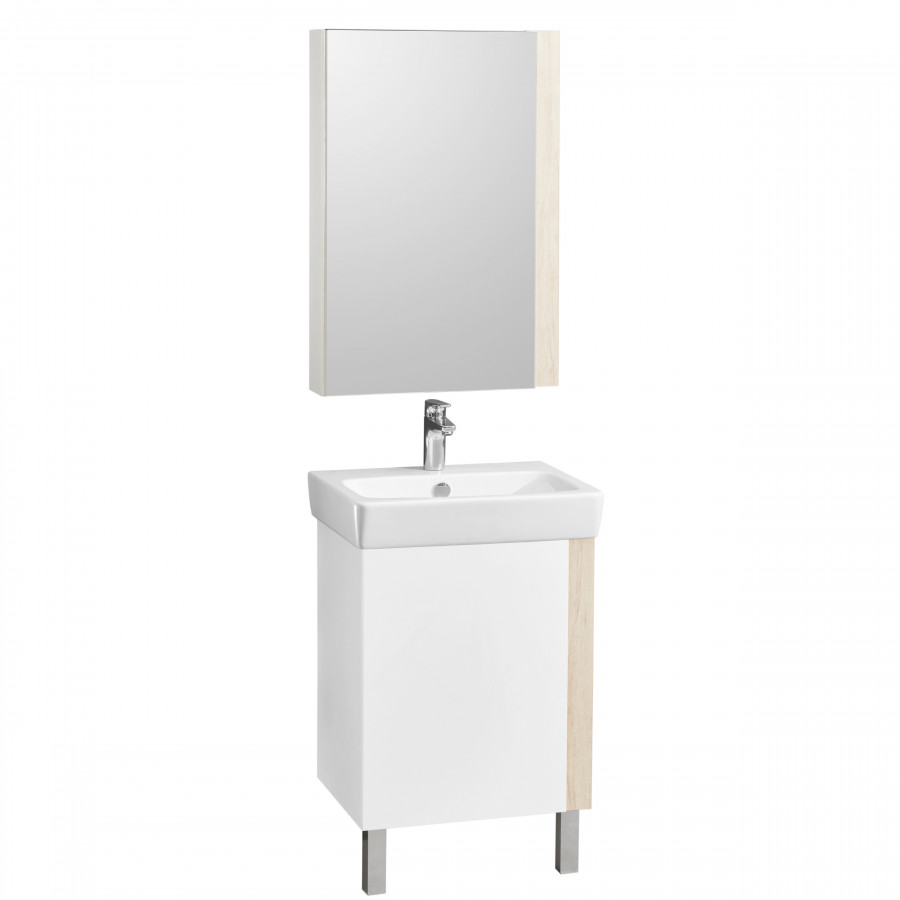 Тумба под раковину КАНТРИ 55 белый, дуб верона (под раковину НЕО 55)