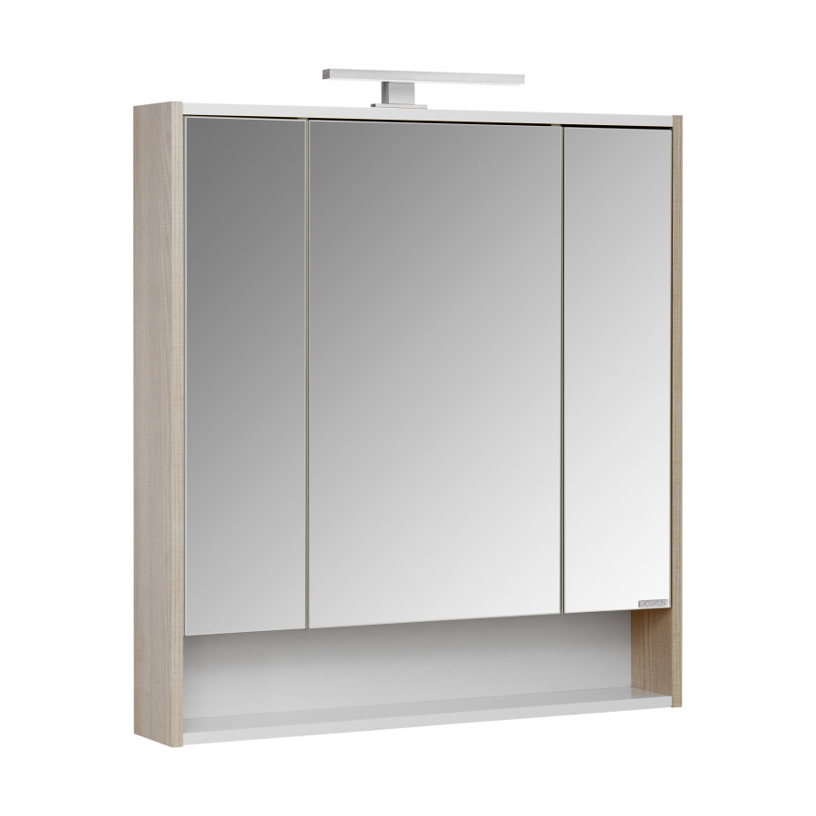 Зеркальный шкаф РИКО 80, белый, ясень фабрик