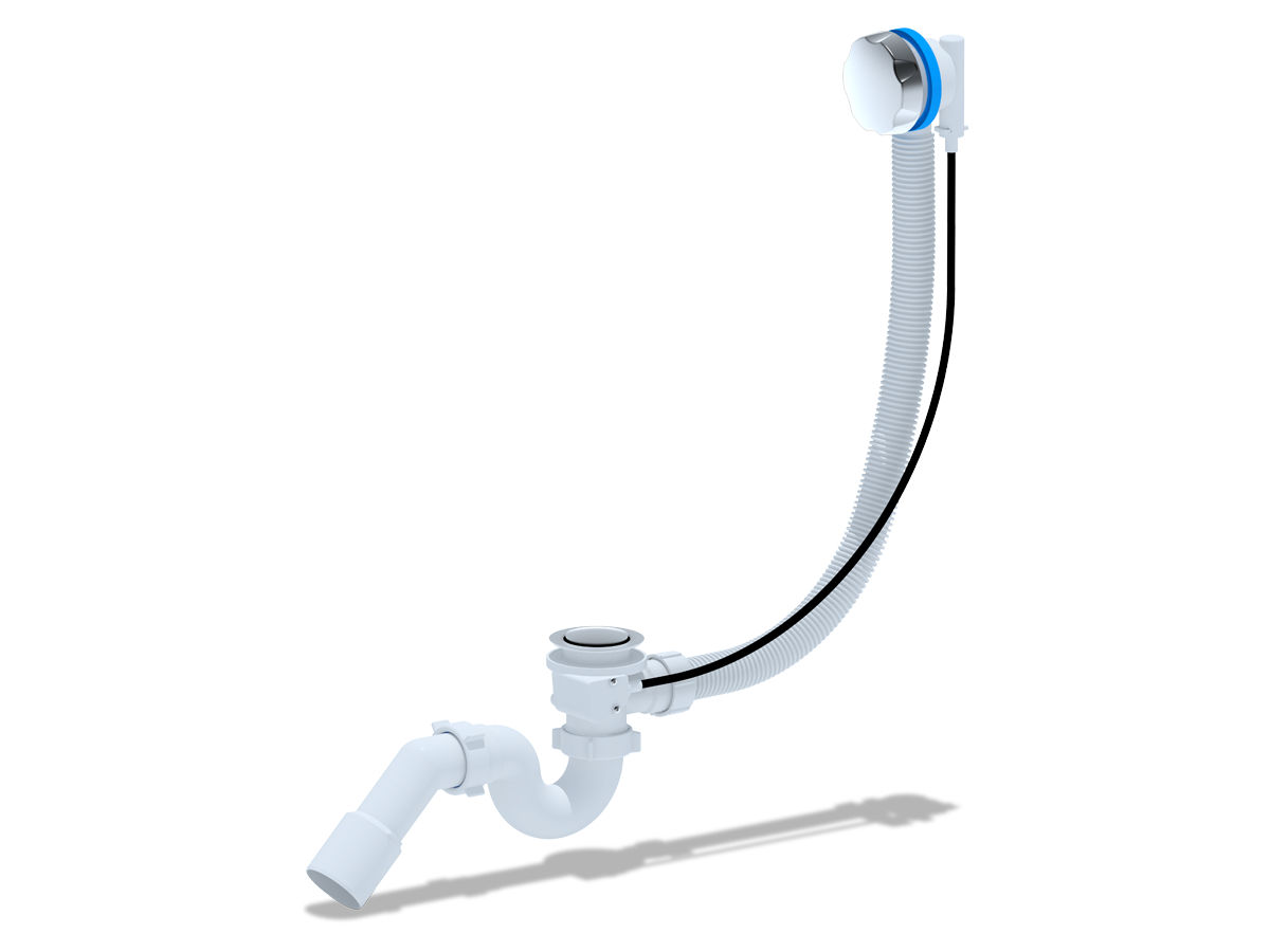 Перелив полуавтомат с прямоточным сифоном АНИ Пласт EM311 580 с переходной трубой 45 градусов 40х50