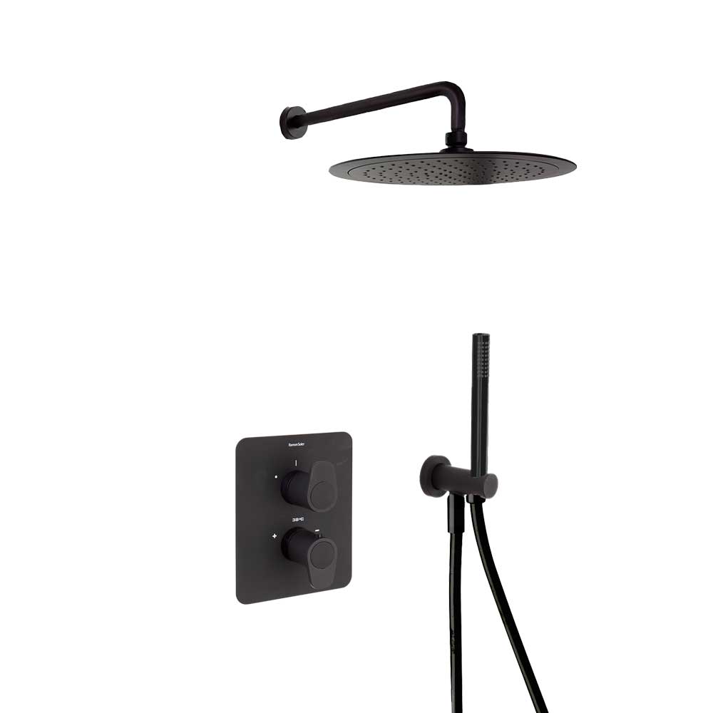 Встраиваемый термостатический смеситель для душа с душевым комплектом ALEXIA K3687011NM матовый черн