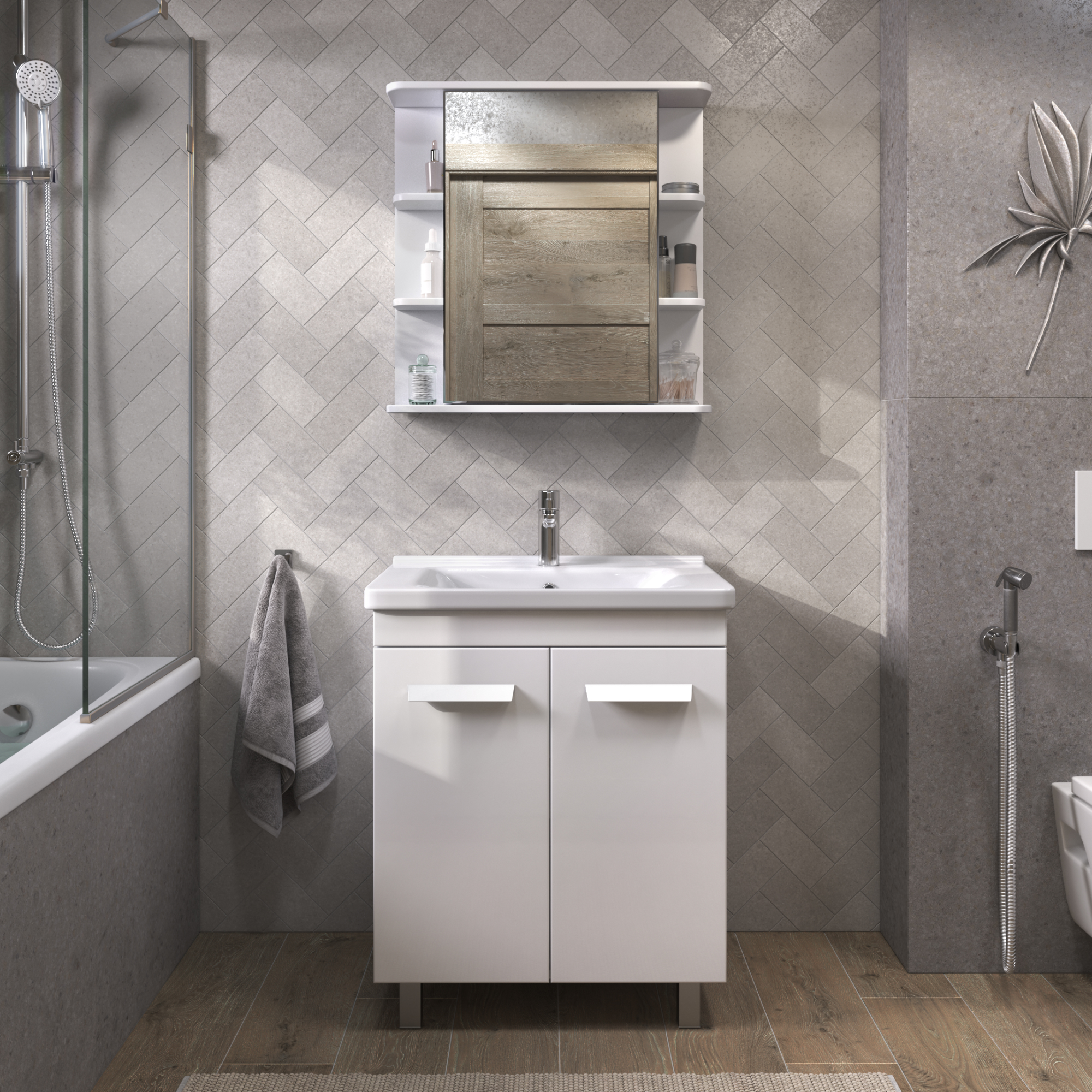 Зеркальный шкаф VIGO Nova 60 подвесной белый (zsh.NOV.60)