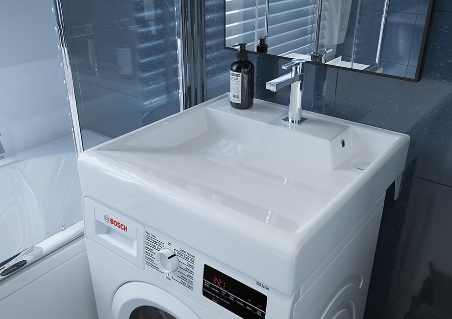 Раковина KIROVIT Престиж 600 на стиральную машину белый (Вн Крв73) 4630055556212