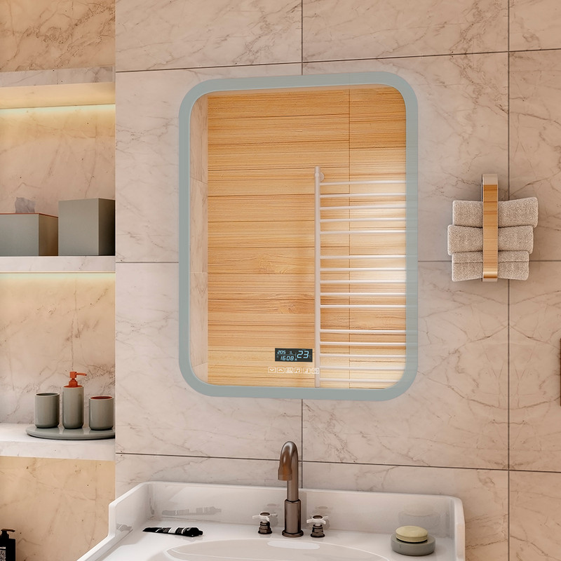 Зеркало Glamour LED с многофункциональной панелью 700х900