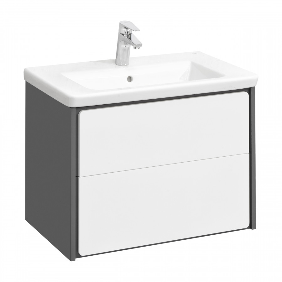 RONDA Тумба под раковину GAP 70, белый глянец/серый матовый, ROCA