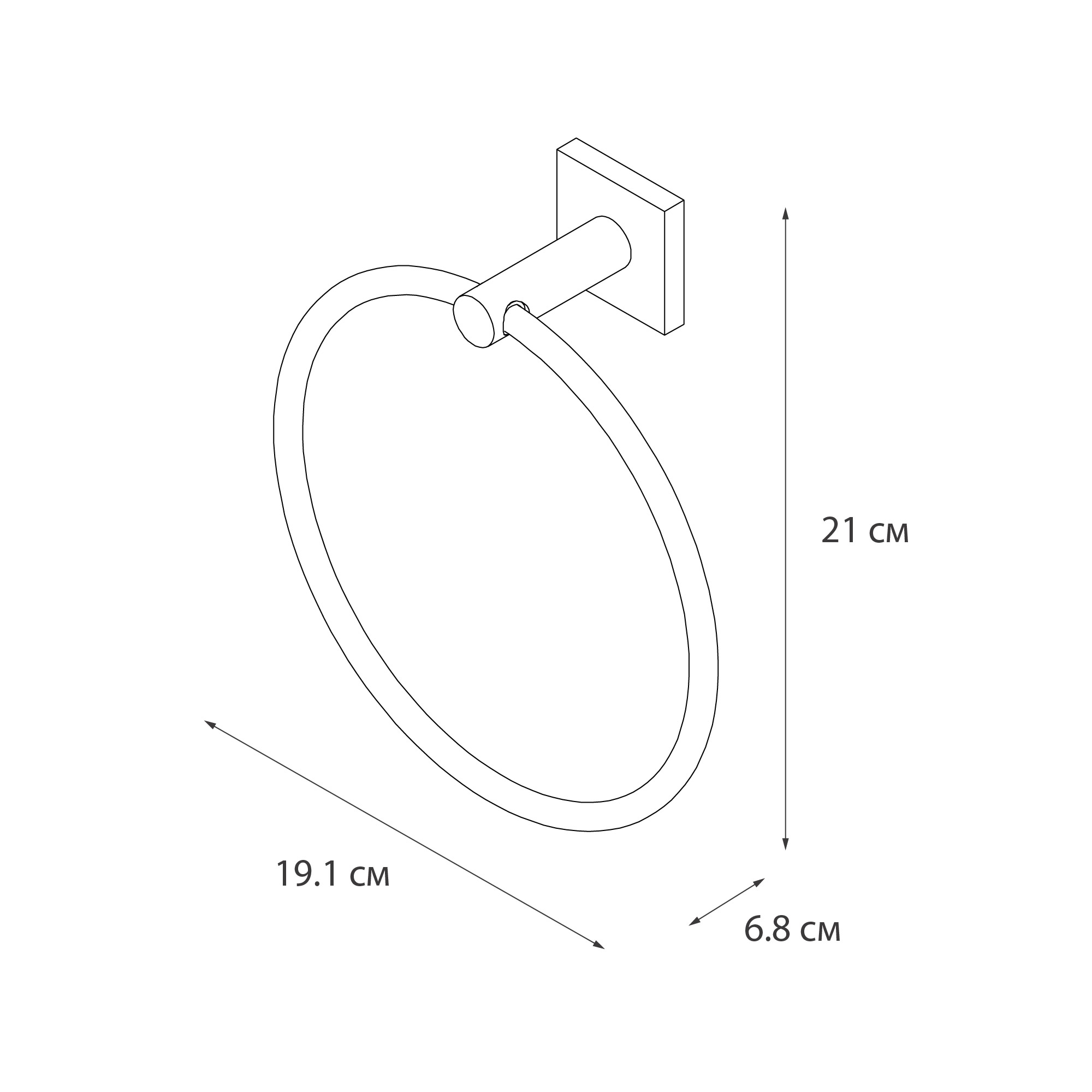 Полотенцедержатель кольцо FIXSEN Lux Chrome (FX-15011)
