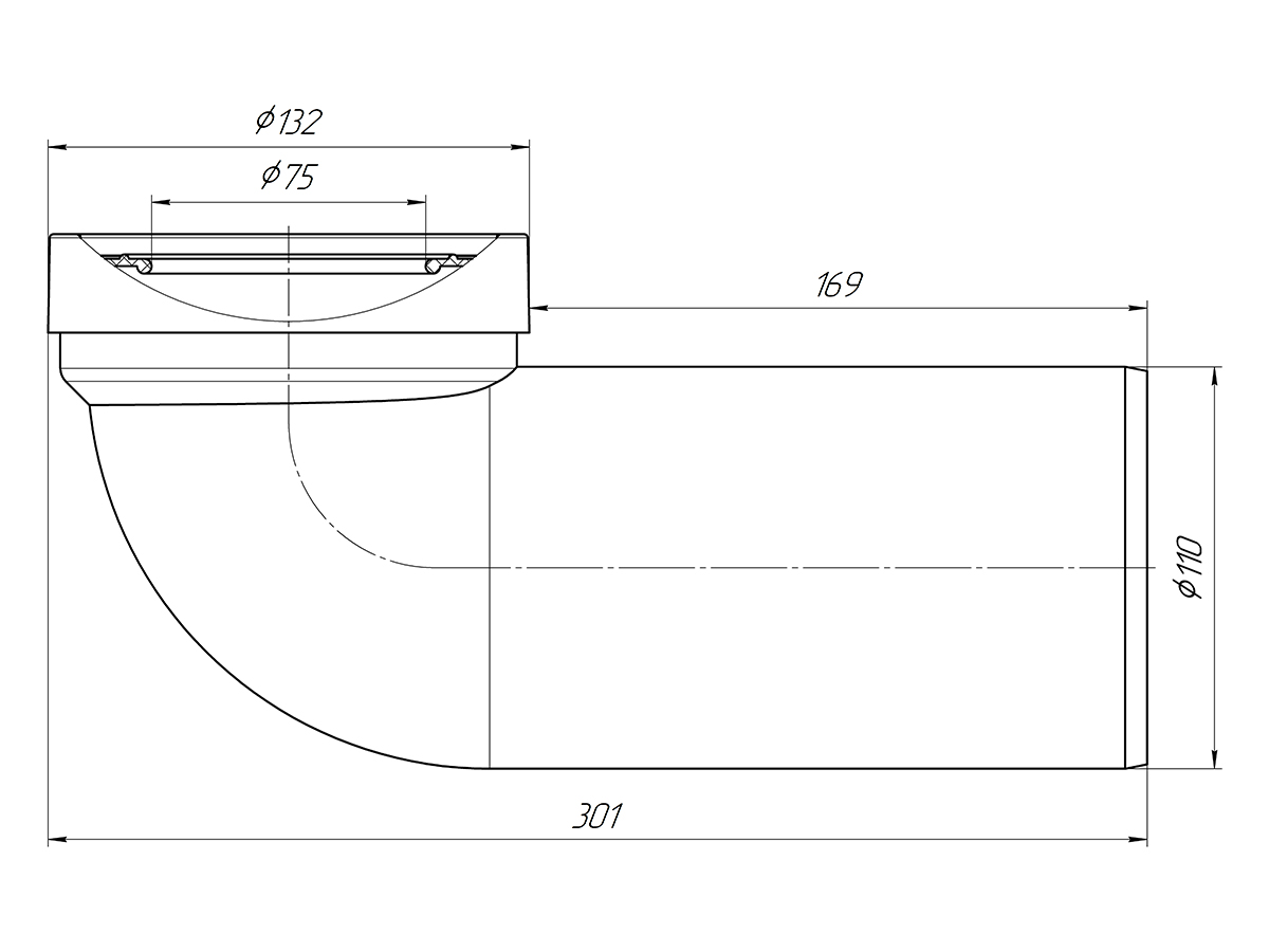 Труба фановая АНИ Пласт W9220 110 мм 90 градусов