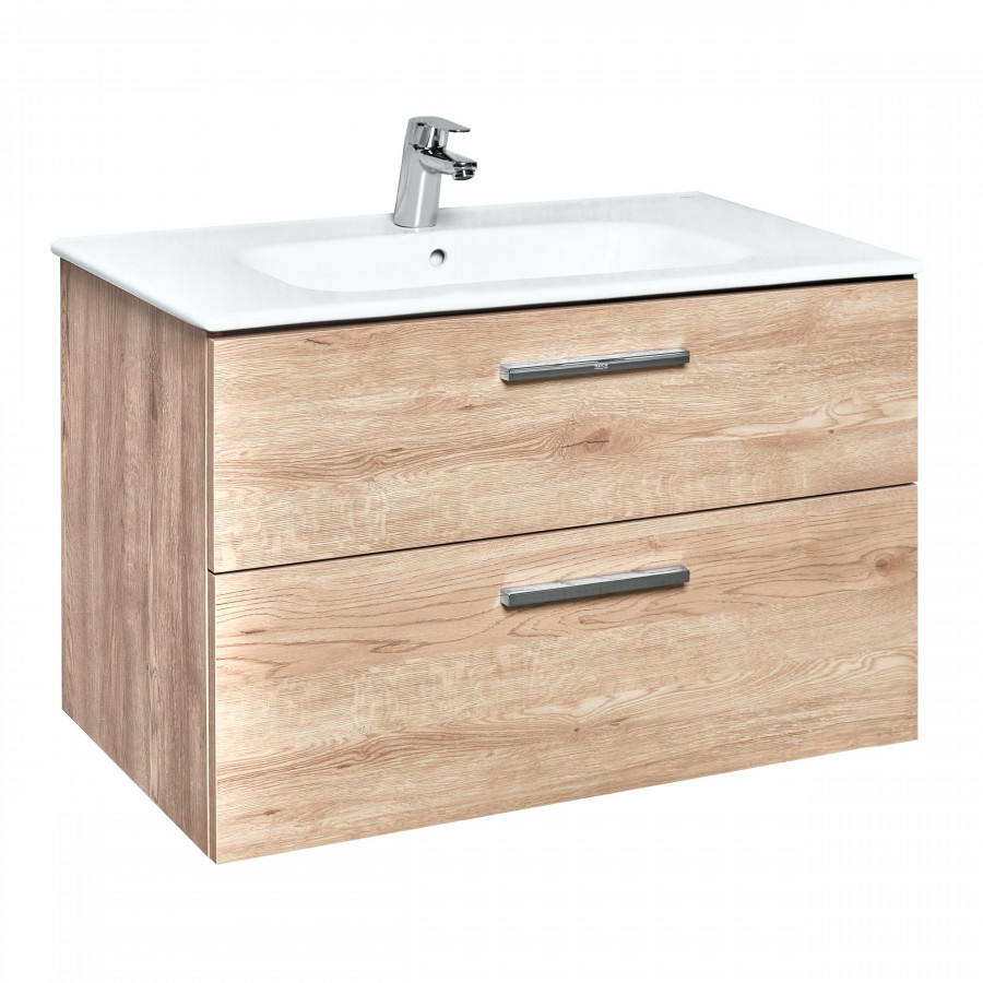 VICTORIA Тумба под раковину 80 городской дуб 2 ящика  ROCA