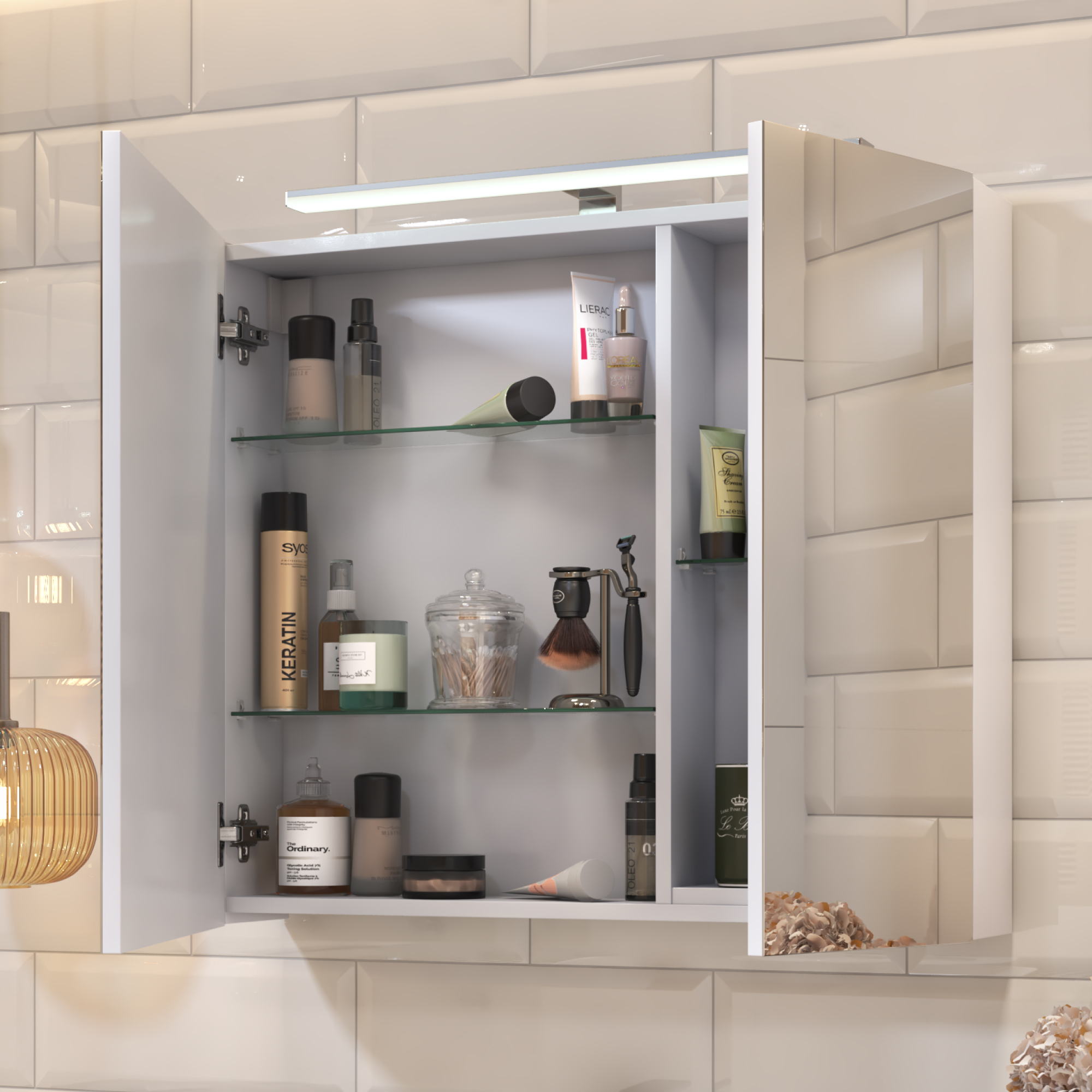 Зеркальный шкаф VIGO Plaza 80 подвесной белый (zsh.PLA.80.El)