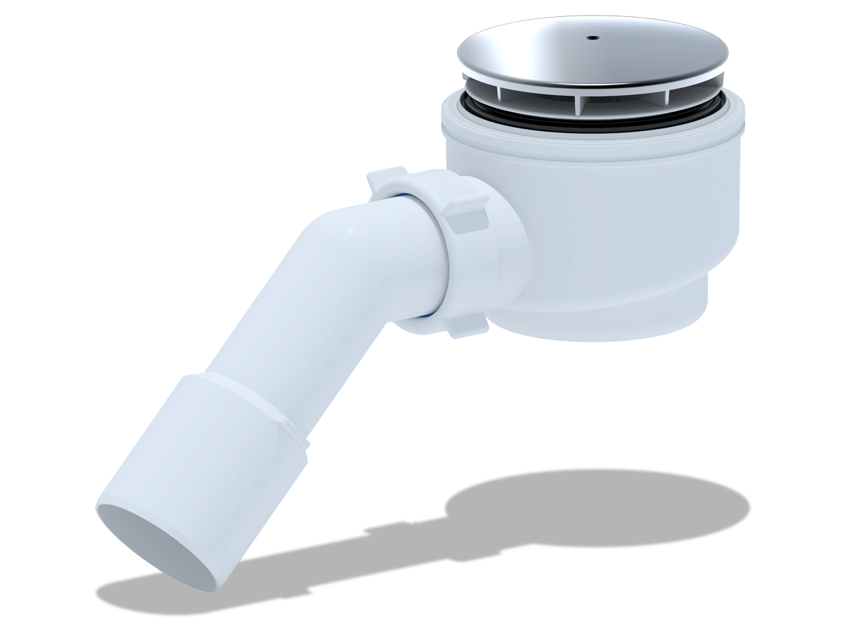 Сифон для душевого поддона АНИ Пласт E511C 1 1/2 дюйма 60 с переходной трубой 45 градусов 40х50