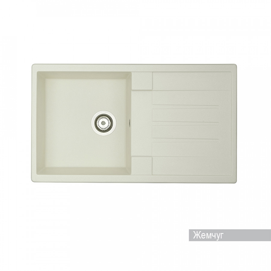 Мойка для кухни  Верона 855x500x210 мм, прямоуг. с крылом, жемчуг