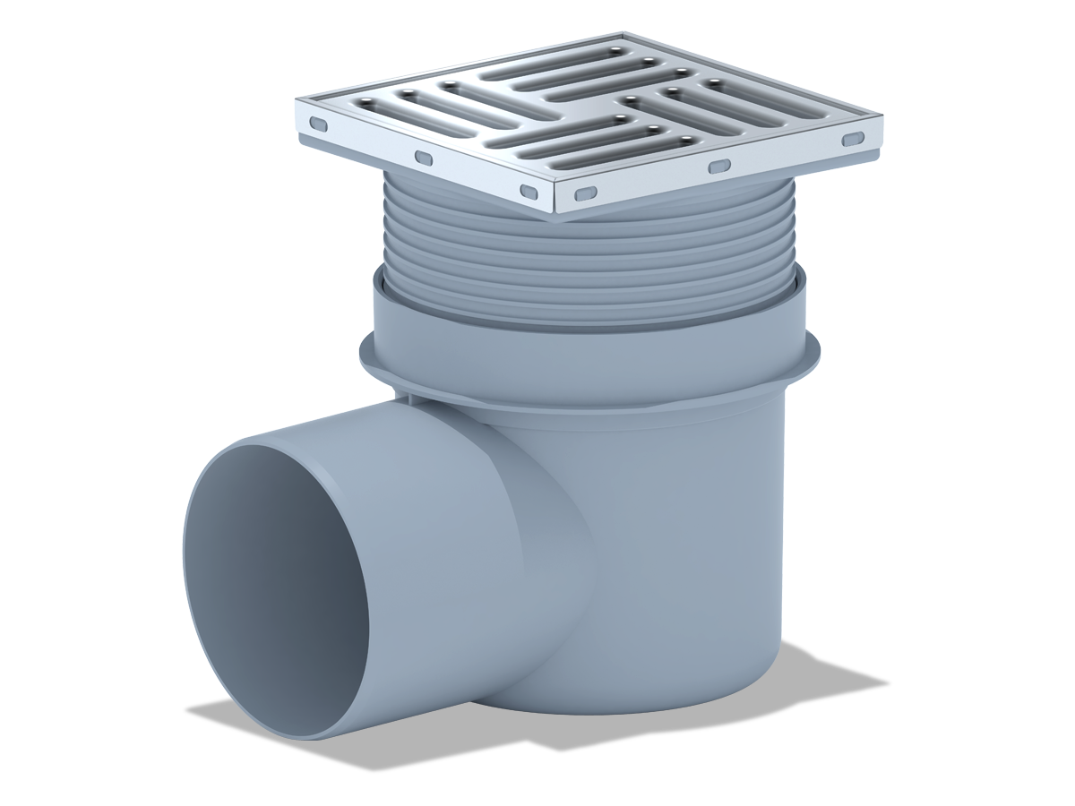 Трап гор.вып.110,рег. Реш15х15 нерж.с сухим гидрозатвором, ANI PLAST